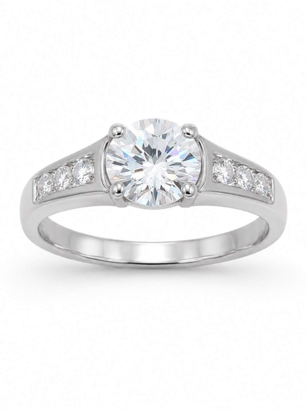 NWT Sterling Silver Tone CZ Solitaire Halo Ring – Size 9